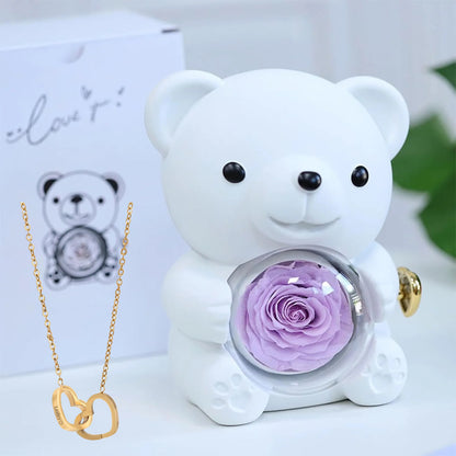 Eternal Rose Bear With Necklace