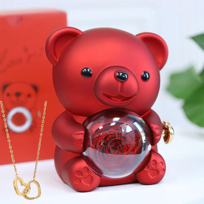 Eternal Rose Bear With Necklace